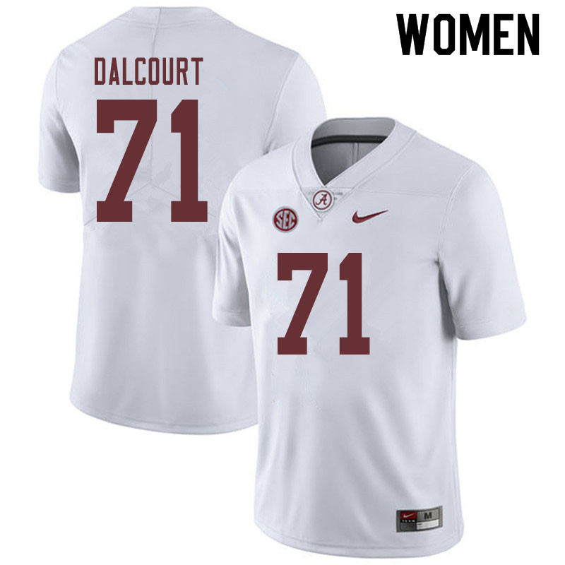 Women #71 Darrian Dalcourt Alabama Crimson Tide College Football Jerseys Sale-White